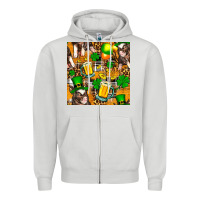 Dove Grey St. Patrick's Day Pig With Beer And Shamrock Zipper Hoodie - FaDigitalArtStudio
