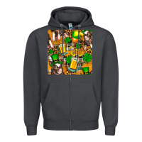 Smoke St. Patrick's Day Pig With Beer And Shamrock Zipper Hoodie - FaDigitalArtStudio