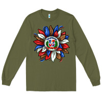 Army Green dominican sunflower Long Sleeve Tee - texasbilliewilder