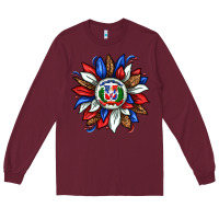 Burgundy dominican sunflower Long Sleeve Tee - texasbilliewilder