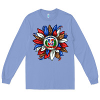 Colony Blue dominican sunflower Long Sleeve Tee - texasbilliewilder