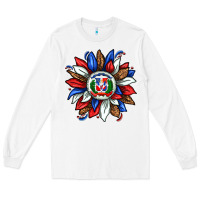White dominican sunflower Long Sleeve Tee - texasbilliewilder