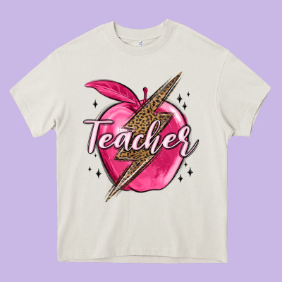 Teacher Lightning Bolt Valentine S Day Heavy Core Tee Designed By Maliassmallbusiness