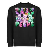 Black What's up peeps Easter bunnies Easter Day Heavyweight Sweatshirt - CowGirlArtShop