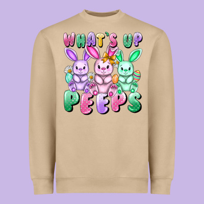 What's Up Peeps Easter Bunnies Easter Day Heavyweight Sweatshirt Designed By Cowgirlartshop