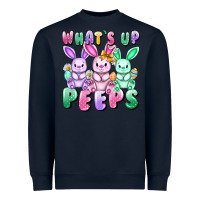 Navy What's up peeps Easter bunnies Easter Day Heavyweight Sweatshirt - CowGirlArtShop