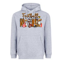 Heather Grey football NONNiE Heavyweight Hoodie - CowhideDigitalArt