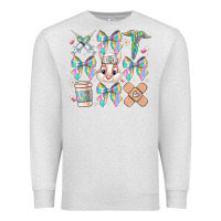Oatmeal Heather easter bow Premium Sweatshirt - CowhideDigitalArt