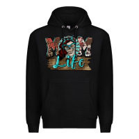 Black Mom life skull Mother's Day Premium Hoodie - FaDigitalArtStudio