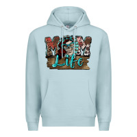 Blue Mist Mom life skull Mother's Day Premium Hoodie - FaDigitalArtStudio