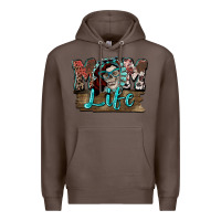 Coffee Mom life skull Mother's Day Premium Hoodie - FaDigitalArtStudio