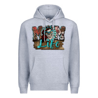 Heather Grey Mom life skull Mother's Day Premium Hoodie - FaDigitalArtStudio