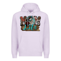Lilac Mom life skull Mother's Day Premium Hoodie - FaDigitalArtStudio