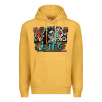 Mustard Mom life skull Mother's Day Premium Hoodie - FaDigitalArtStudio