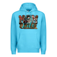 Ocean Blue Mom life skull Mother's Day Premium Hoodie - FaDigitalArtStudio