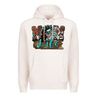Pale Pink Mom life skull Mother's Day Premium Hoodie - FaDigitalArtStudio