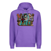 Purple Mom life skull Mother's Day Premium Hoodie - FaDigitalArtStudio