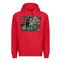 Red Mom life skull Mother's Day Premium Hoodie - FaDigitalArtStudio