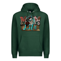 Sports Green Mom life skull Mother's Day Premium Hoodie - FaDigitalArtStudio