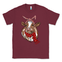 Burgundy Christmas Heifer With Scarf Classic Tee - RanaPortraitStore