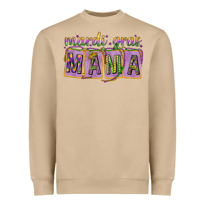Mardi Gras Mama With Beads Heavyweight Sweatshirt by HowdyJamesFarm | Teevron