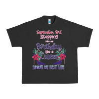 Pigment Black Womens September Girl Stepping Into My Birthday Urban Heavy Tee - Bettercallsaul
