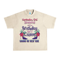 Sandshell Womens September Girl Stepping Into My Birthday Urban Heavy Tee - Bettercallsaul