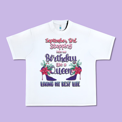 Womens September Girl Stepping Into My Birthday Urban Heavy Tee Designed By Bettercallsaul