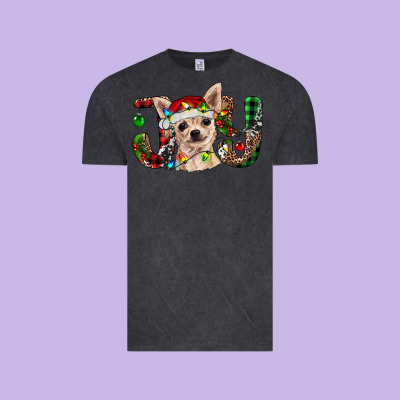 Christmas Chihuahua Joy Vintage Tee Designed By Ranaportraitstore