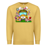Antique Gold Easter School Bus Premium Sweatshirt - CowhideDigitalArt