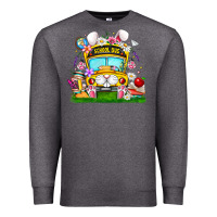 Charcoal Heather Easter School Bus Premium Sweatshirt - CowhideDigitalArt