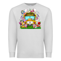 Dove Grey Easter School Bus Premium Sweatshirt - CowhideDigitalArt
