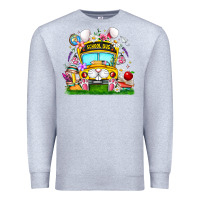 Heather Grey Easter School Bus Premium Sweatshirt - CowhideDigitalArt