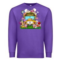Purple Easter School Bus Premium Sweatshirt - CowhideDigitalArt