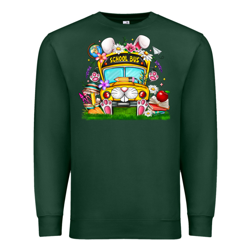 Easter School Bus Premium Sweatshirt by CowhideDigitalArt | Teevron