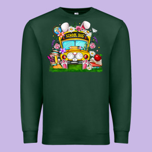 Easter School Bus Premium Sweatshirt Designed By Cowhidedigitalart