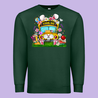 Easter School Bus Premium Sweatshirt Designed By Cowhidedigitalart