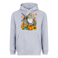 Heather Grey Happy Fall Heavyweight Hoodie - CowhideDigitalArt