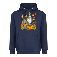 Navy Happy Fall Heavyweight Hoodie - CowhideDigitalArt