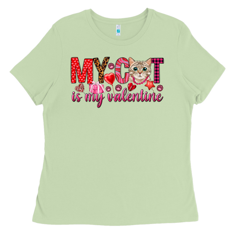 My Cat Is My Valentine Ladies Tee by NancyCooperArtShop | Teevron
