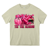 Tis' The Season Football Breast Cancer Heavy Core Tee | Teevron