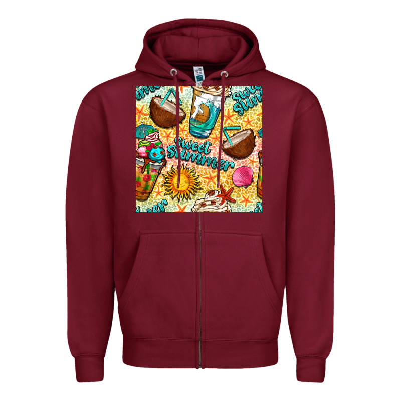Sweet Summer Coffee Cups With Colorful Leopard And Sea Stars Seamless  Zipper Hoodie by BundleAndBundleShop | Teevron