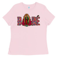 Bubblegum Pink Bebe Our Lady Of Guadalupe Ladies Tee - Jasminsmagicworld