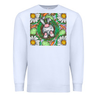 White Easter Bunny Premium Sweatshirt - CowhideDigitalArt