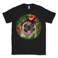 Black Christmas Pug With Leopard Classic Tee - RanaPortraitStore