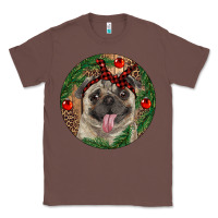 Chestnut Christmas Pug With Leopard Classic Tee - RanaPortraitStore