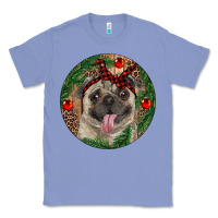 Colony Blue Christmas Pug With Leopard Classic Tee - RanaPortraitStore