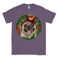 Lavender Christmas Pug With Leopard Classic Tee - RanaPortraitStore