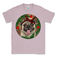Lilac Christmas Pug With Leopard Classic Tee - RanaPortraitStore