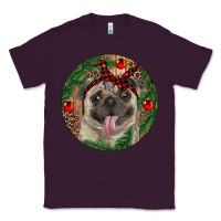Plum Christmas Pug With Leopard Classic Tee - RanaPortraitStore